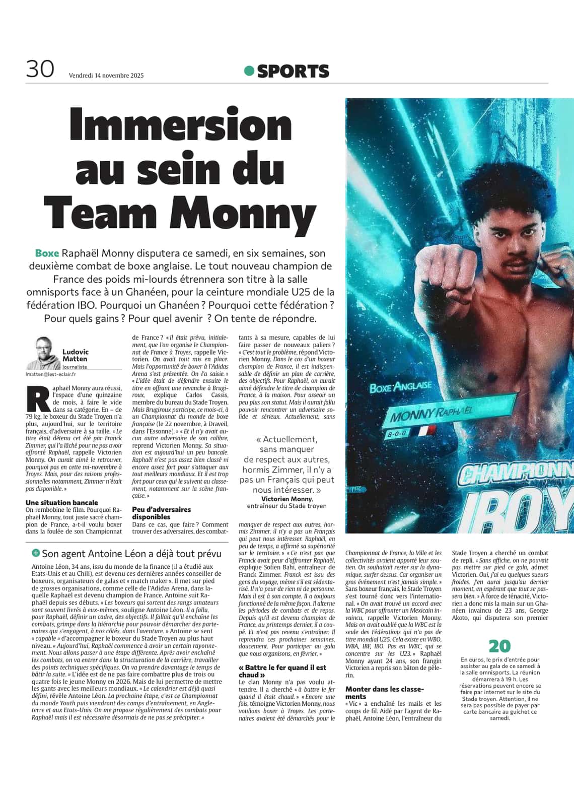 Dans les coulisses de la Team Monny avant le combat du boxeur troyen