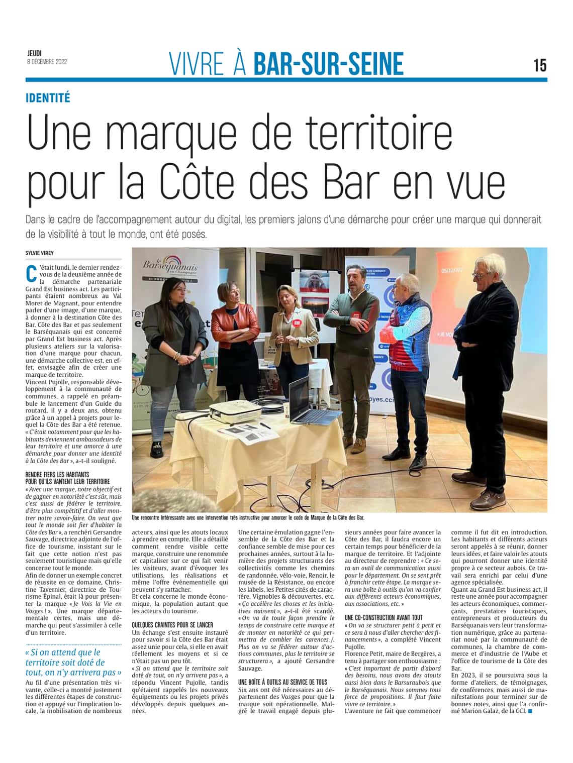 Une marque de territoire pour la Côte des Bar en vue