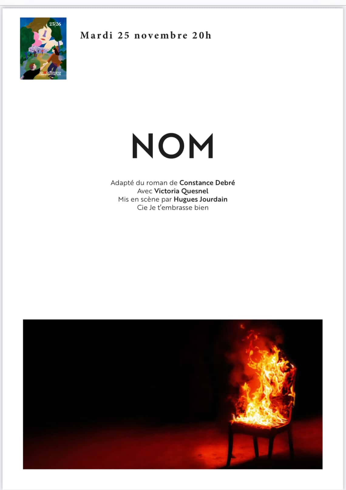 NOM au Théâtre de La Madeleine