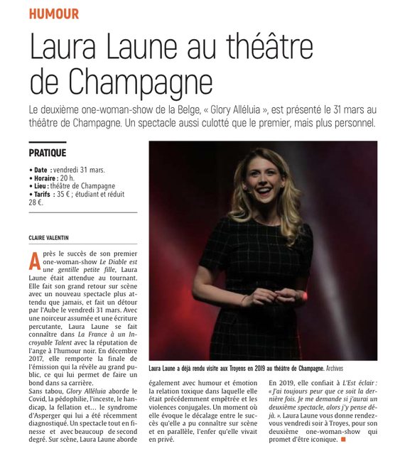 Laura Laune au théâtre de Champagne.