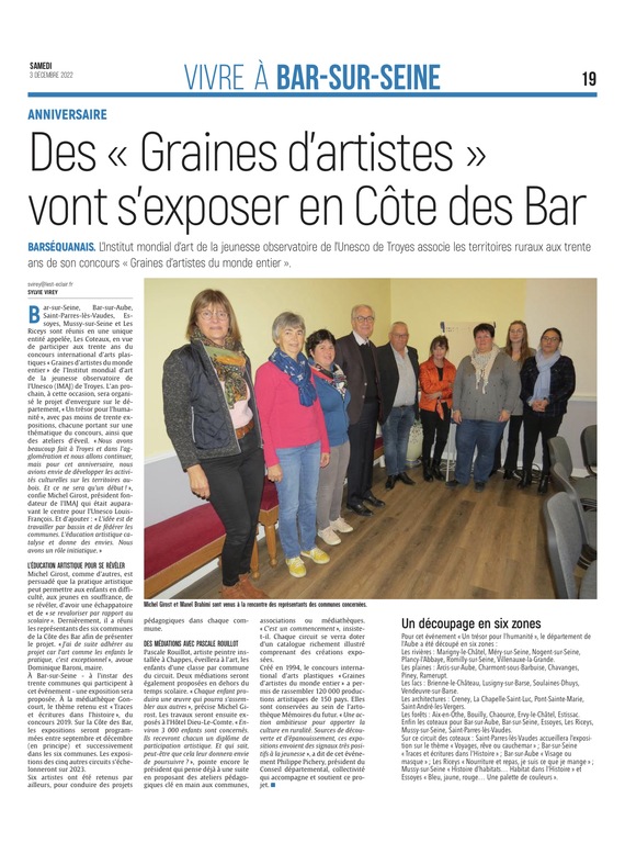 Des Graines d'artistes vont s'exposer en Côtes des Bar