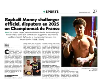 Raphaël Monny challenger officiel, disputera en 2025 un Championnat de France