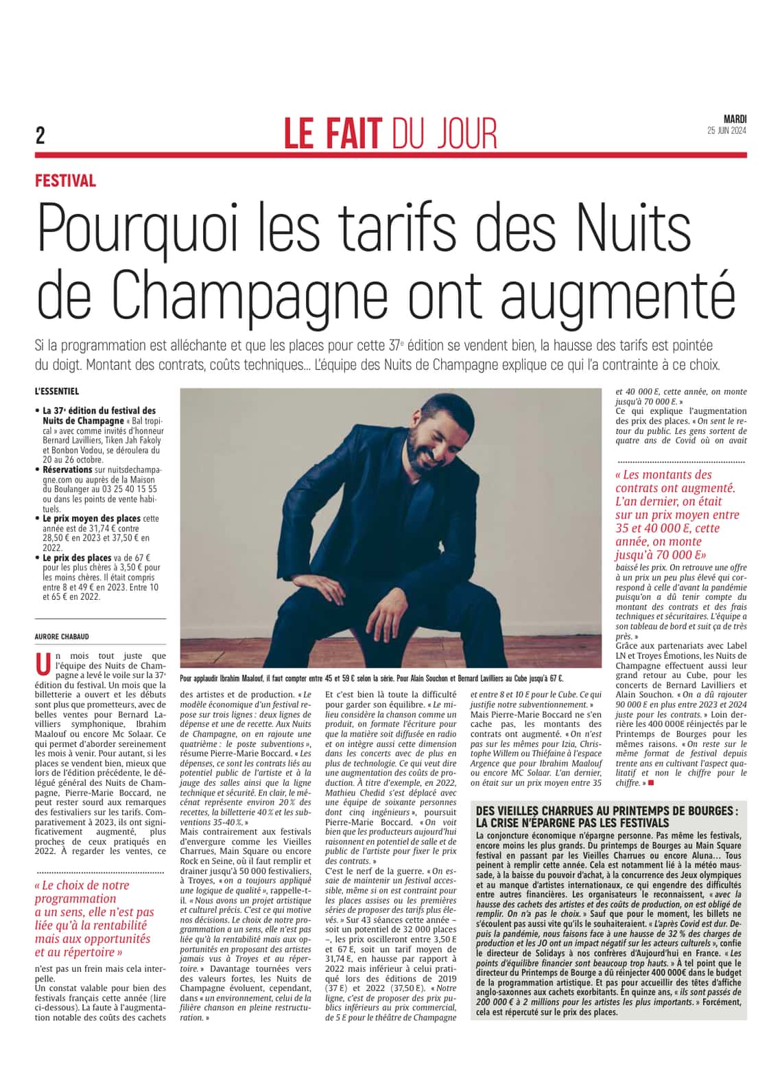 Pourquoi les prix des places des Nuits de Champagne ont augmenté