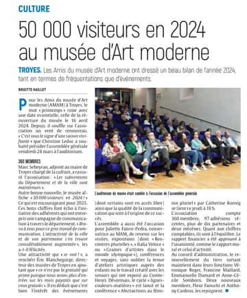 50 000 visiteurs en 2024 au musée d’Art moderne de Troyes