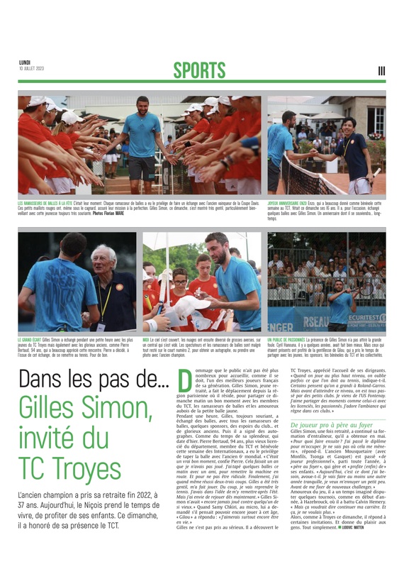 Dans les pas de Gilles Simon, invité du TC Troyes