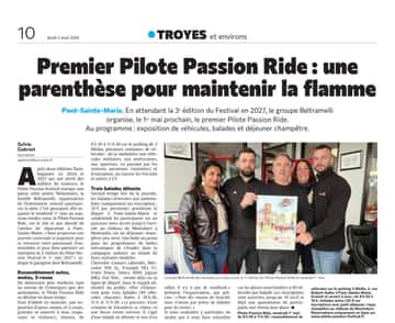 Qu’est-ce que le Pilote Passion Ride, le 1er mai, à Pont-Sainte-Marie ?