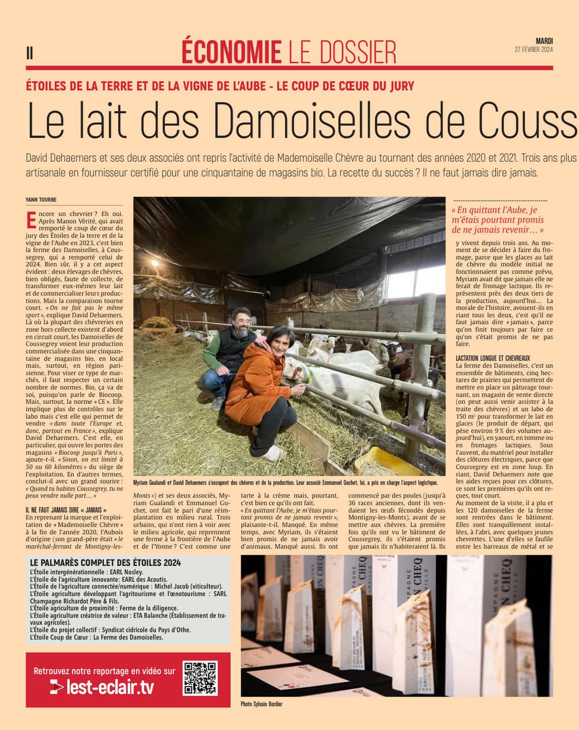 Le lait des Damoiselles de Coussegrey s’exporte jusqu’à Paris