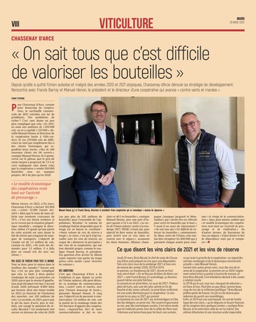 Chassenay D'Arce : On sait que c'est difficile de valoriser les bouteilles.