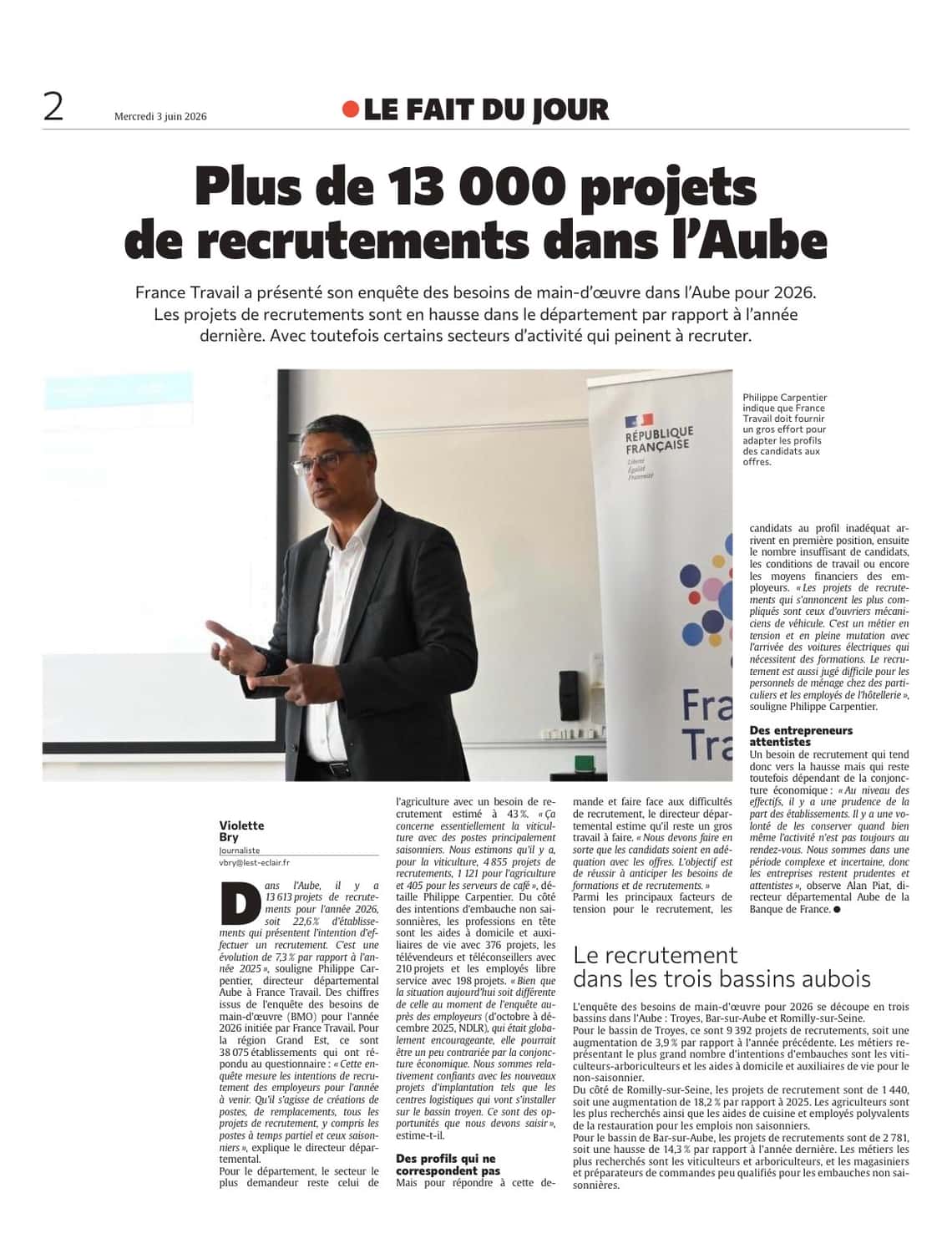Plus de 13 000 projets de recrutements dans l’Aube pour 2026