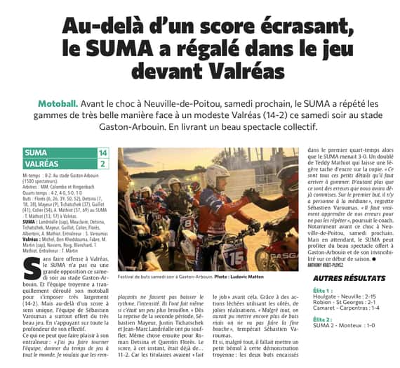 Au-delà d’un score écrasant, le SUMA a régalé dans le jeu devant Valréas