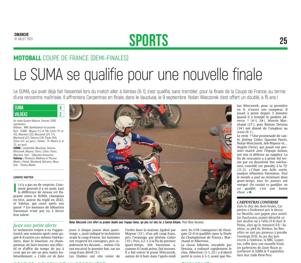 Une finale de Coupe de France Carpentras - SUMA