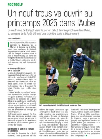 Footgolf : Un neuf trous va ouvrir au printemps 2025 dans l'aube