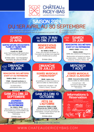 Programme du Château de Ricey-bas.