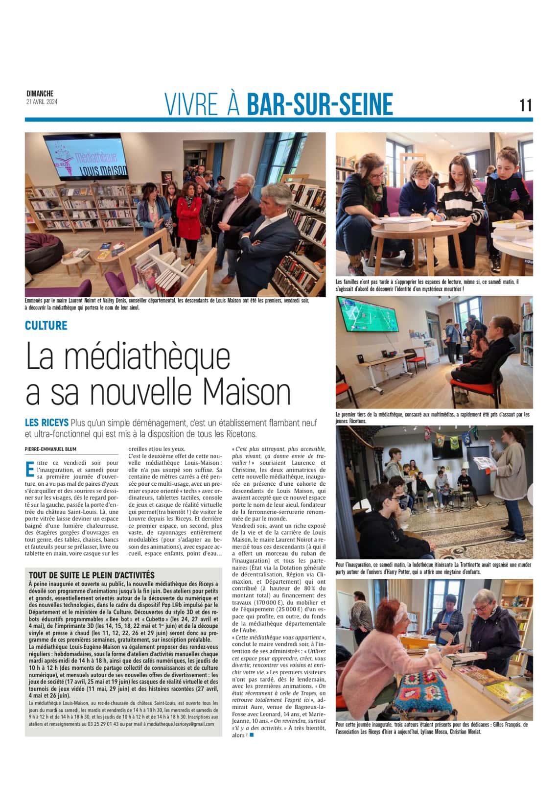 Inauguration en grande pompe pour la médiathèque Louis-Maison des Riceys