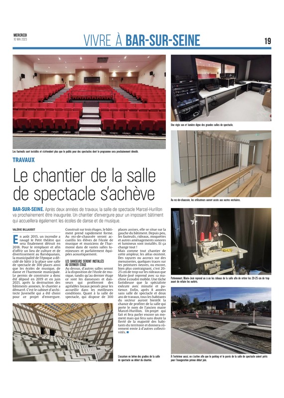 Bar-sur-Seine : le chantier de la salle de spectacle s’achève.