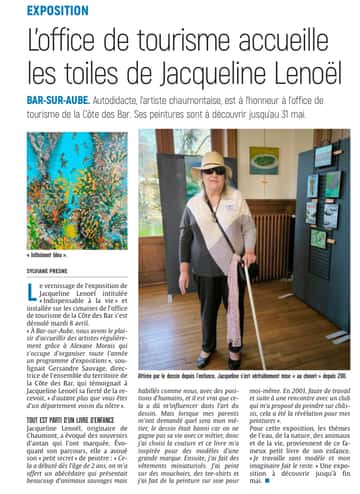 Jacqueline Lenoël expose à l’office de tourisme de Bar-sur-Aube