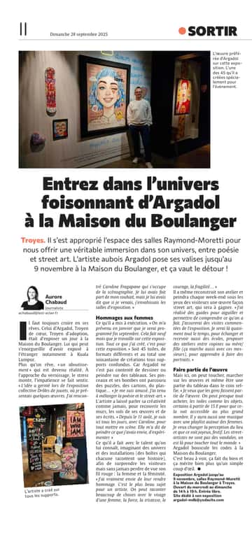 Entrez dans l’univers foisonnant de l’artiste Argadol à la Maison du Boulanger