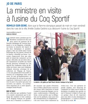 La ministre en visite à l'usine du Coq Sportif