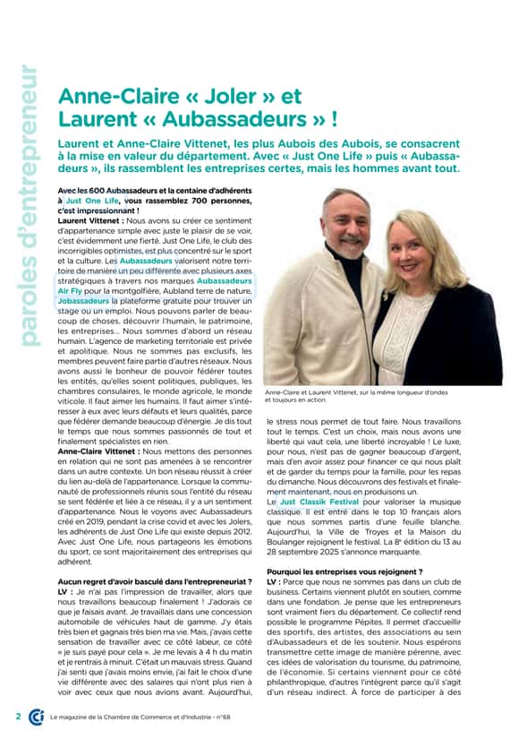 Anne-Claire & Laurent dans le CCI MAG.