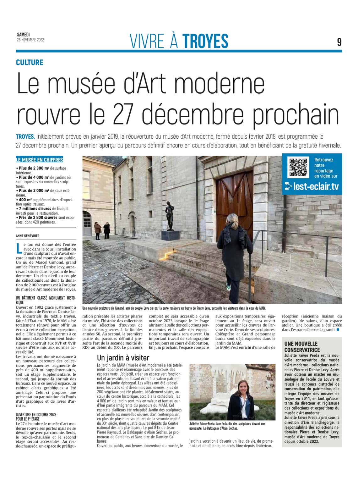 Le musée d’Art moderne rouvre le 27 décembre prochain à Troyes