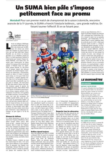 Un SUMA bien pâle s’impose petitement face à Bollène, le promu