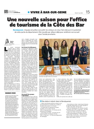 Une nouvelle saison pour l’office de tourisme de la Côte des Bar