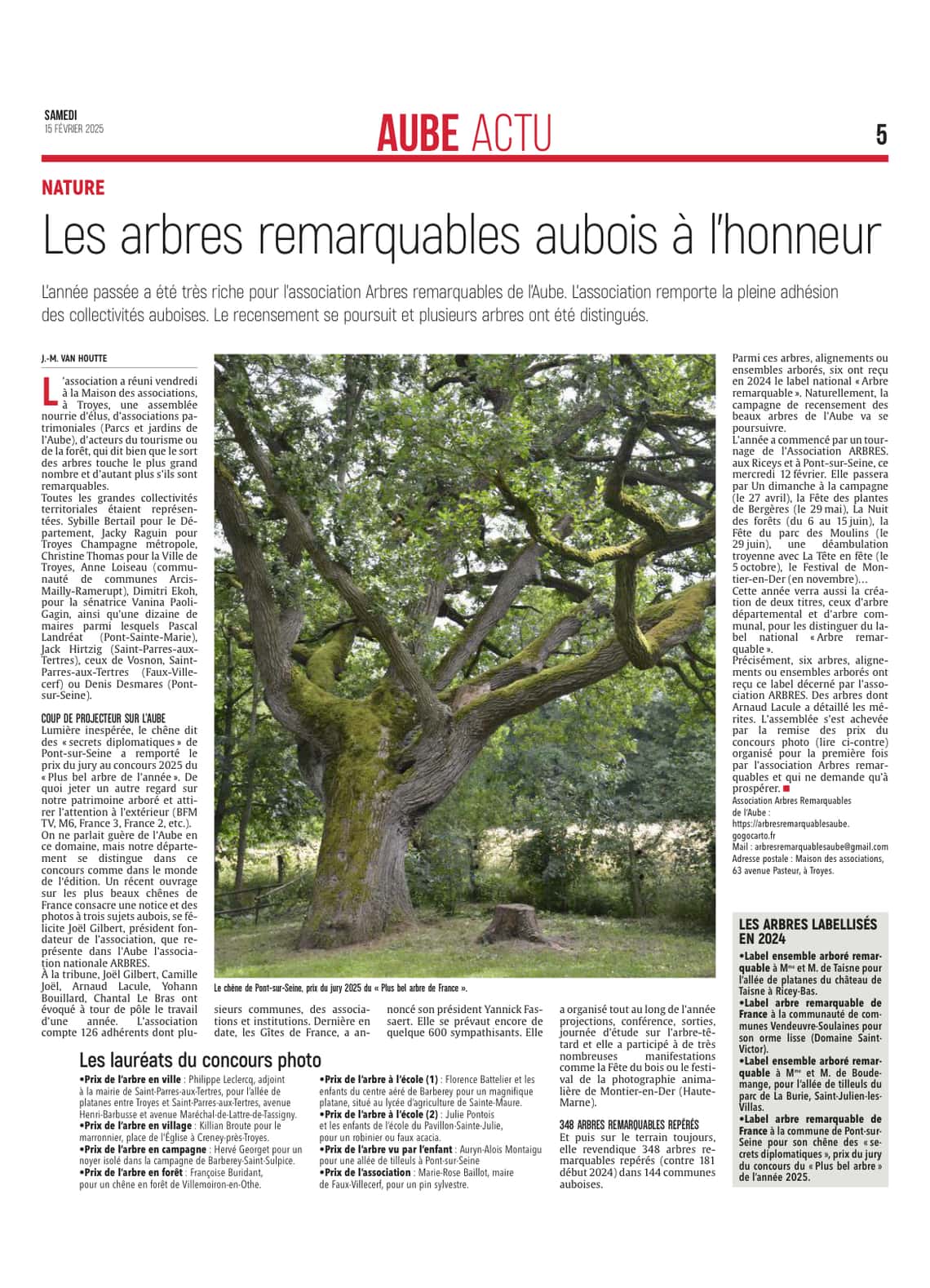 Les Arbres remarquables de l’Aube font parler d’eux