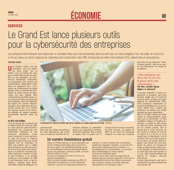 Le Grand Est lance plusieurs outils pour la cybersécurité des entreprises.