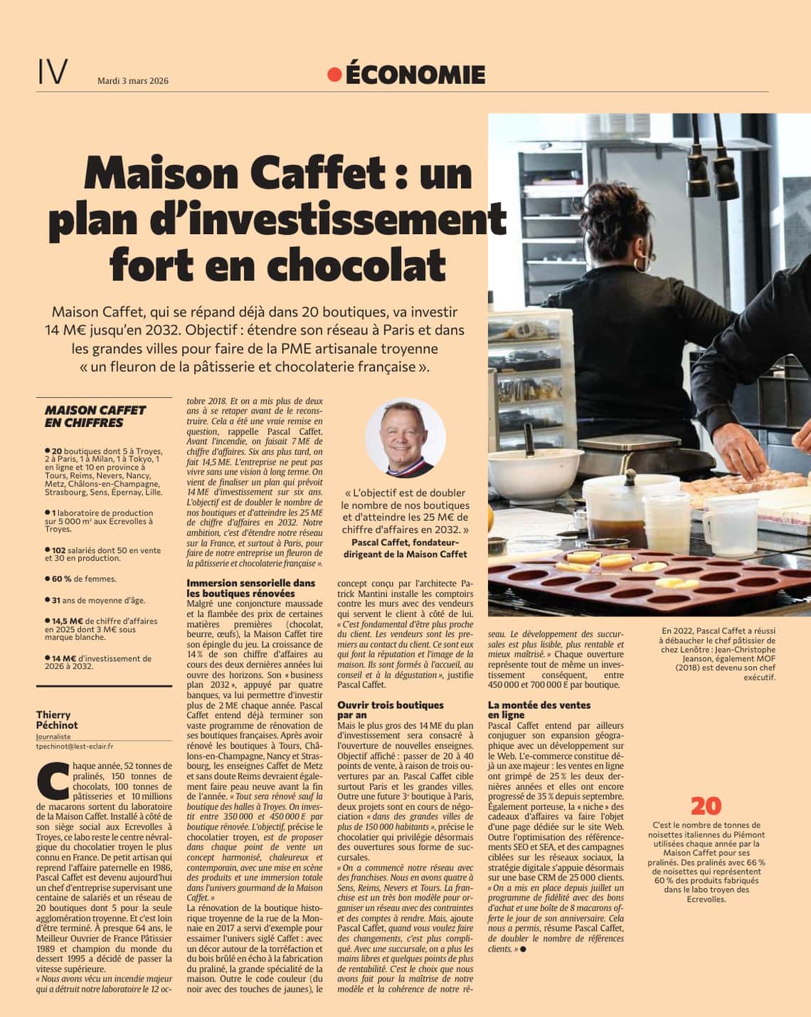 Maison Caffet : un plan d’investissement fort en chocolat !