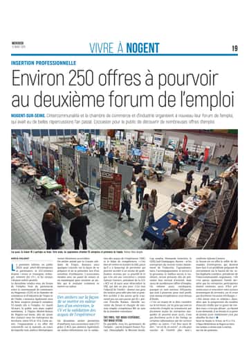 Environ 250 offres à pourvoir au deuxième forum de l’emploi .