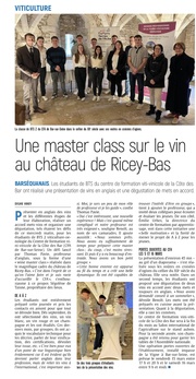 Une master class sur le vin au château de Ricey-Bas