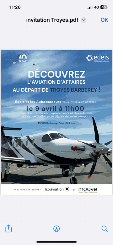 Découvrez l'aviation d'affaires au départ de Troyes Barberey !