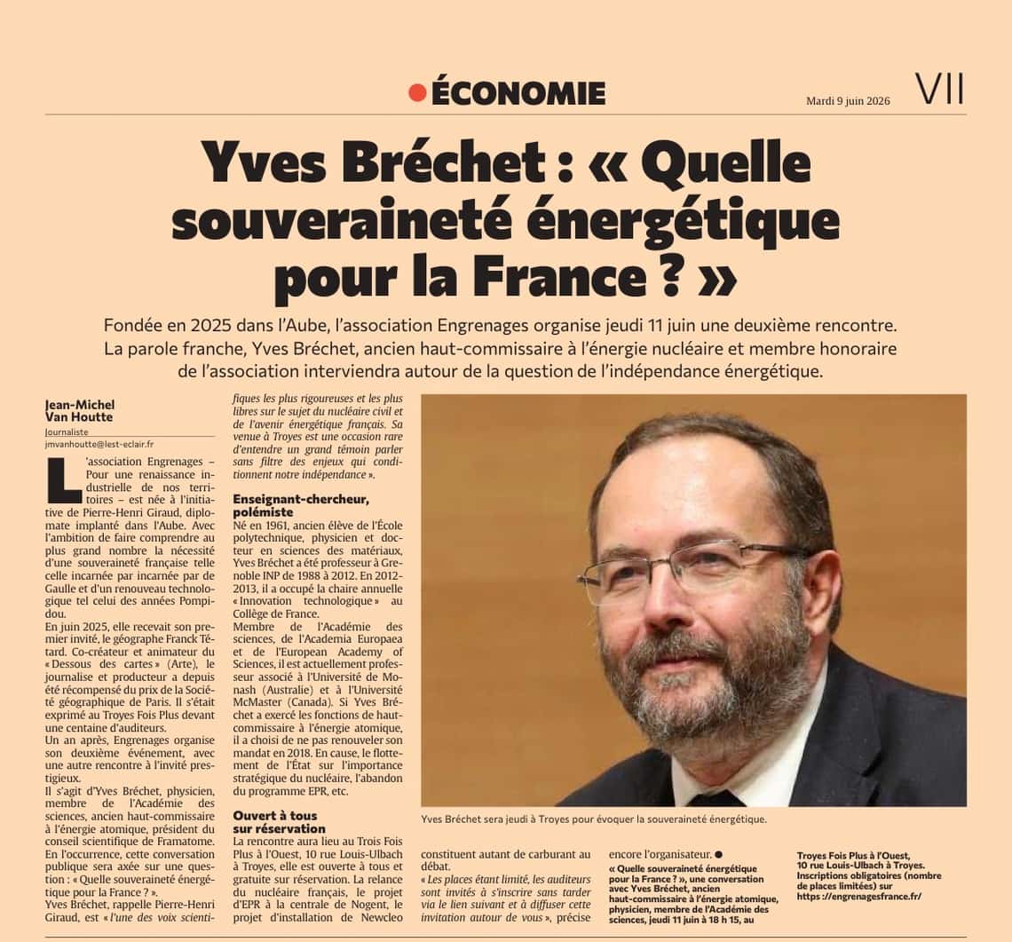 Yves Bréchet : « Quelle souveraineté énergétique pour la France ? »