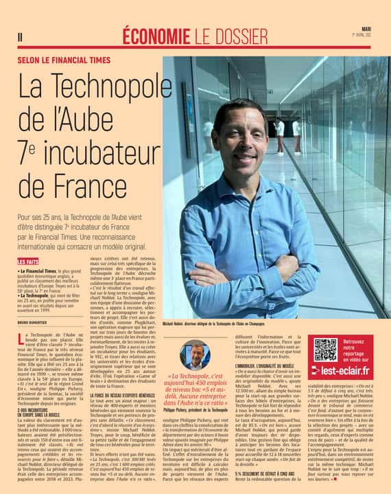 La Technopole de l’Aube classée 7e incubateur de France !