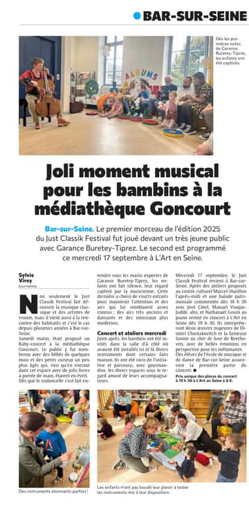 Joli moment musical pour les bambins à la médiathèque Goncourt