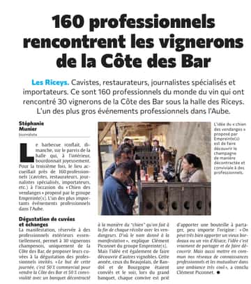 160 professionnels rencontrent les vignerons de la Côte des Bar aux Riceys