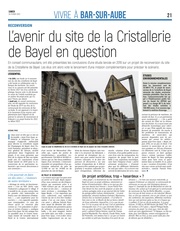 L'avenir du site de la Cristallerie de Bayel en question.