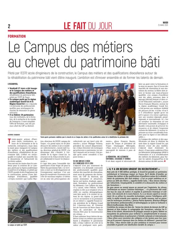 Le Campus des métiers au chevet du patrimoine bâti