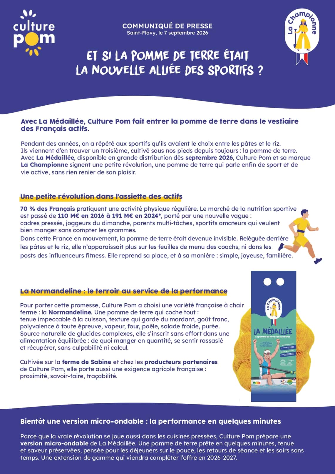Culture Pom: Et si la pomme de terre était la nouvelle alliée des sportifs ?
