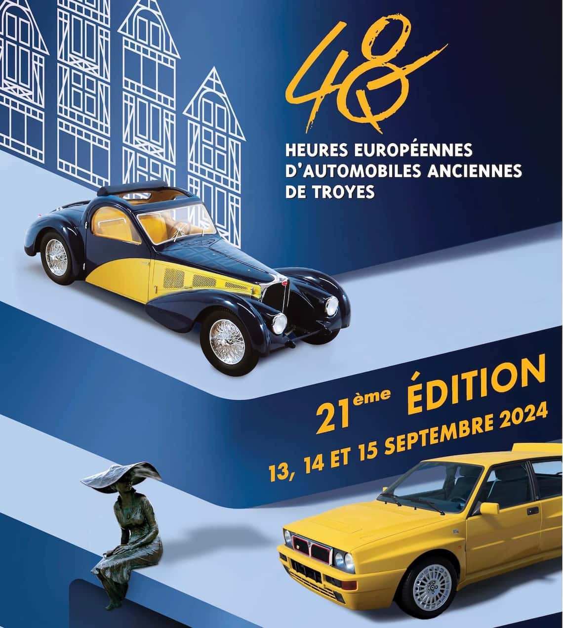 Affiche officielle de l'édition des 48H AUTO de Troyes 2024.