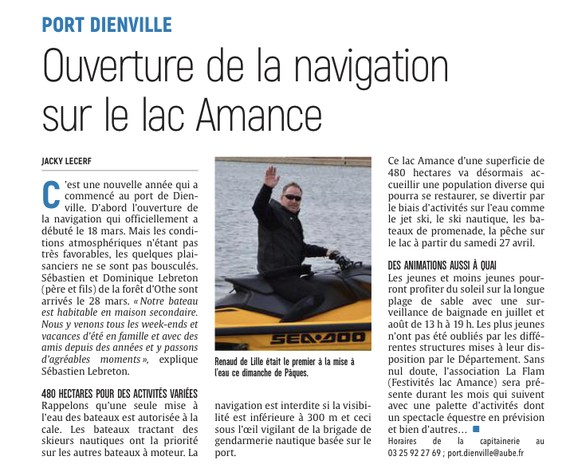 Ouverture de la navigation sur le lac Amance