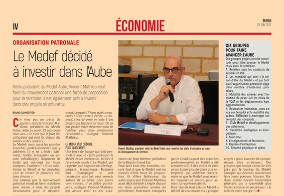 Le MEDEF décidé à investir dans l'Aube