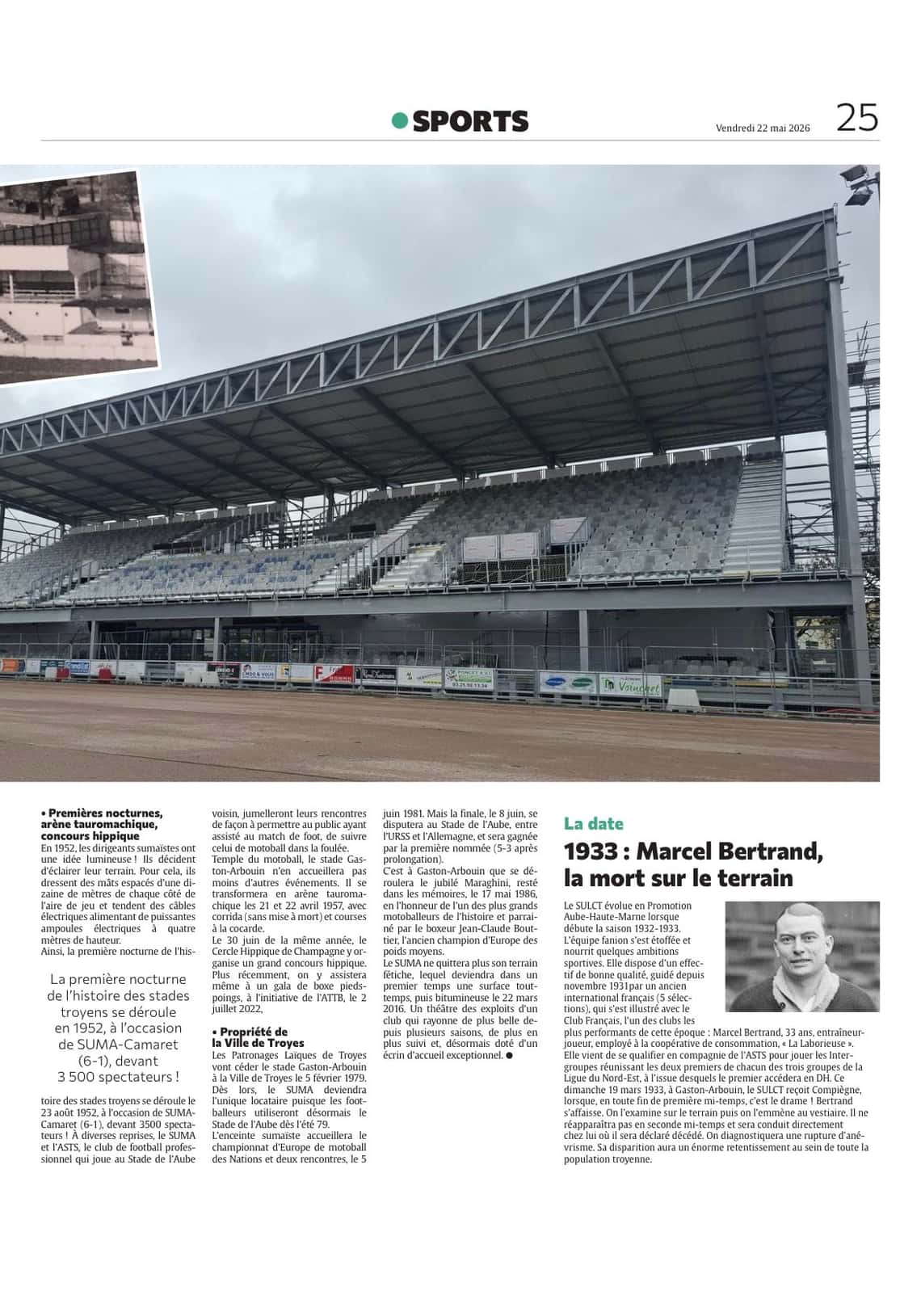 Le Stade Gaston-Arbouin, c’est toute une histoire de presque un siècle