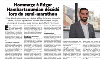 Hommage à Edgar dans l'Est-Eclair.