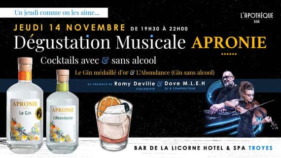 Dégustation musicale du Domaine d'Apronie à la Licorne.