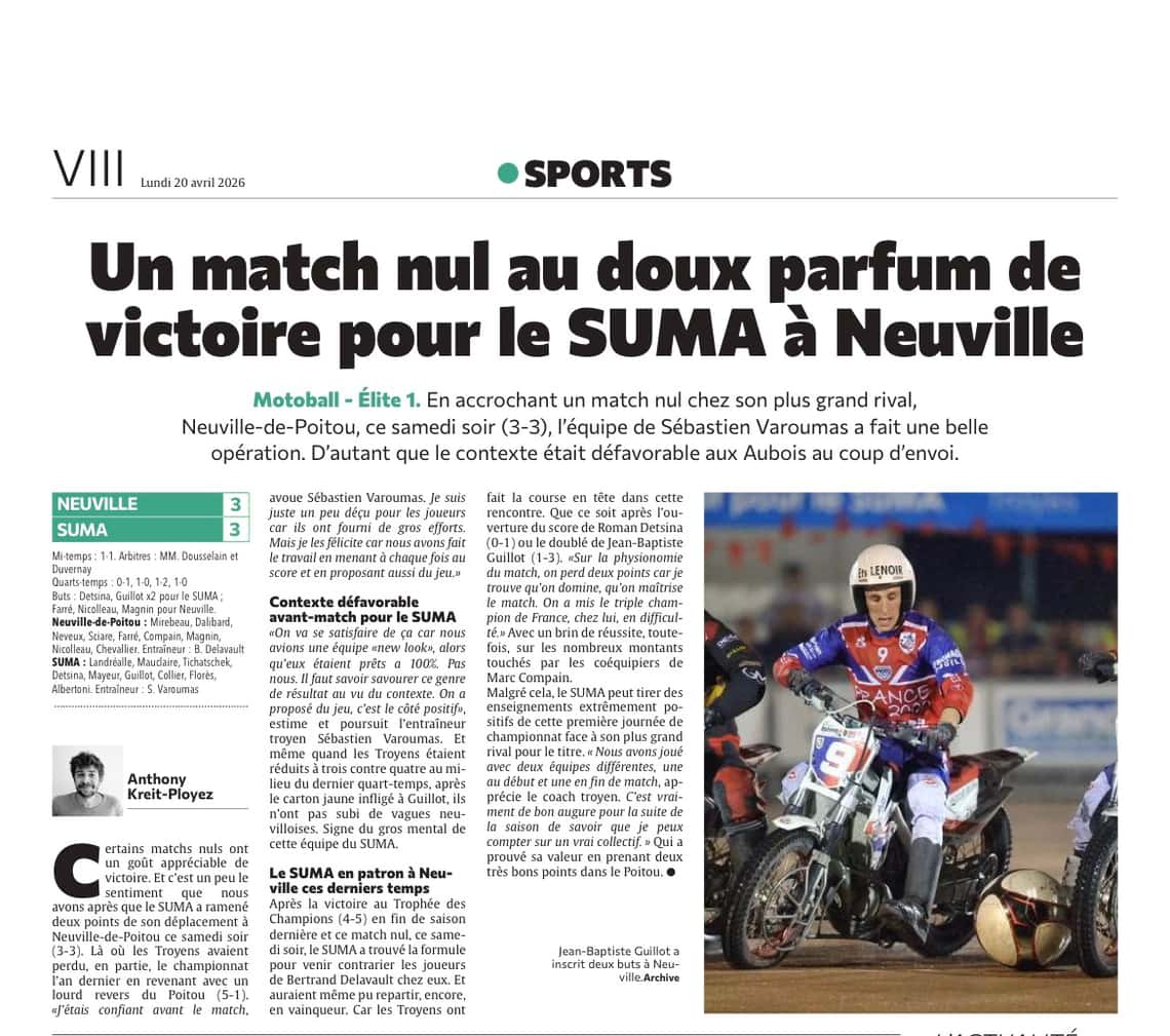 Un match nul doux perfum de victoire pour le SUMA à Neuville
