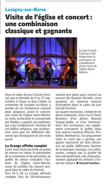 Visite de l'église et concert: une combinaison classique et gagnante