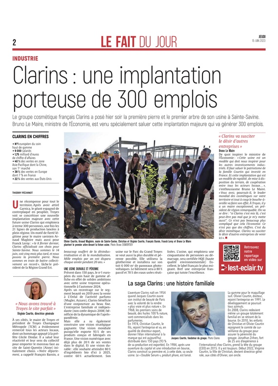 Clarins : une implantation porteuse de 300 emplois