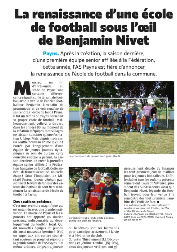 La renaissance d’une école de football sous l'oeil de Benjamin Nivet