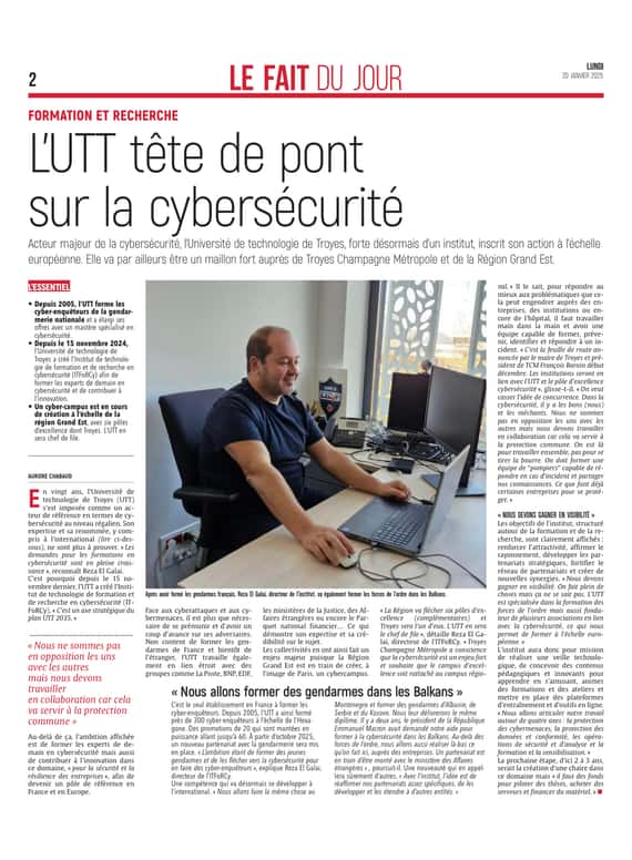 L’UTT tête de pont sur la cybersécurité